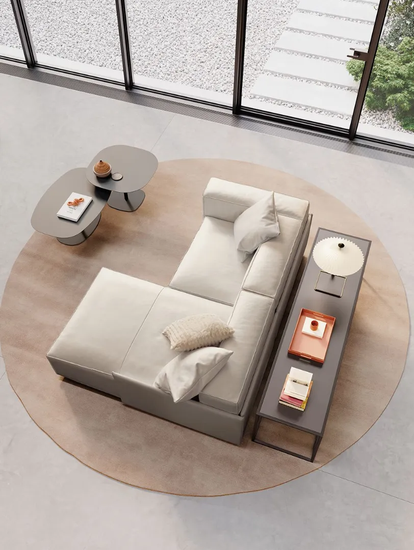 Divano di design in pelle bianca